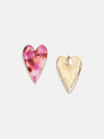 Gold-Plated Heart Shape Studs Earrings