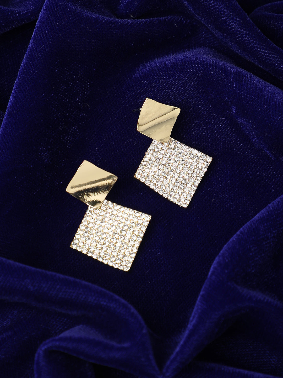 Gold-Plated Contemporary Drop Earrings