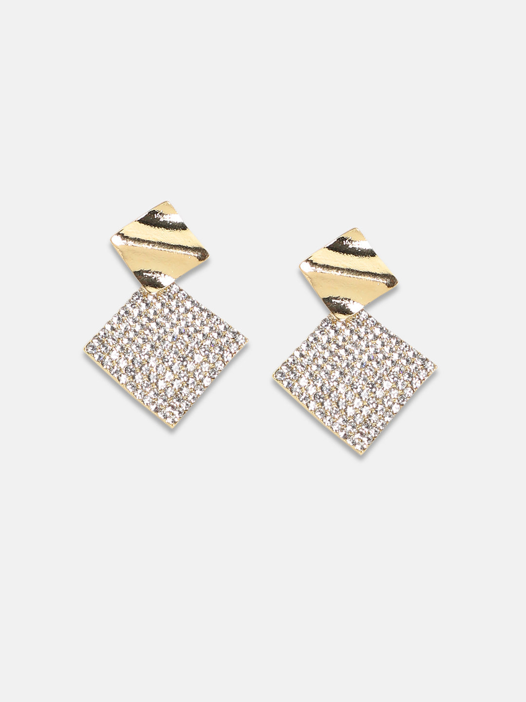Gold-Plated Contemporary Drop Earrings