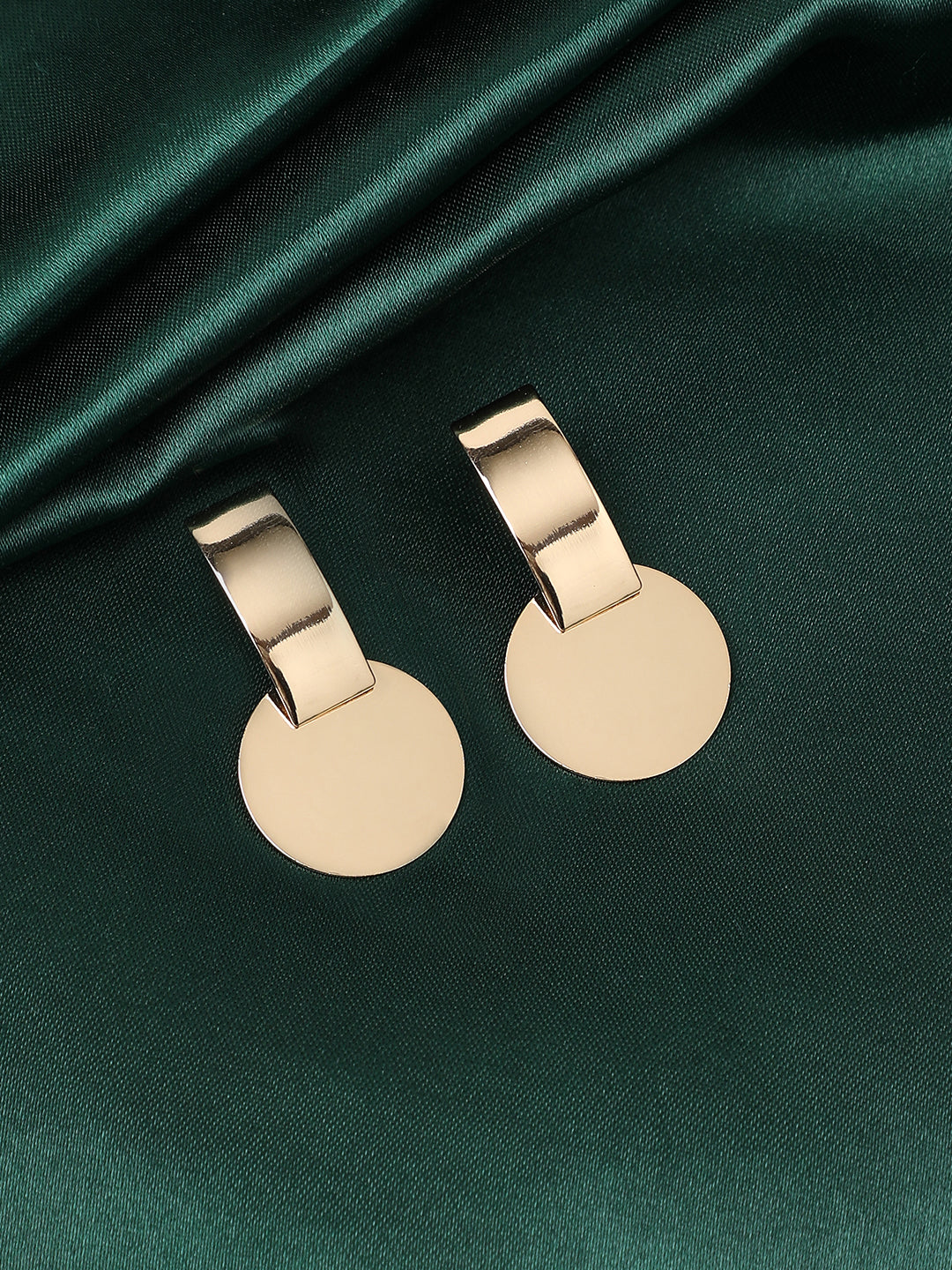 Gold-Plated Geometric Shaped Drop Earrings