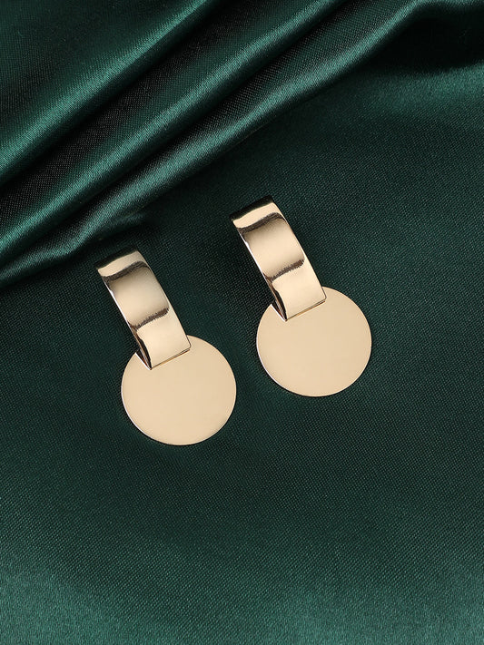 Gold-Plated Geometric Shaped Drop Earrings