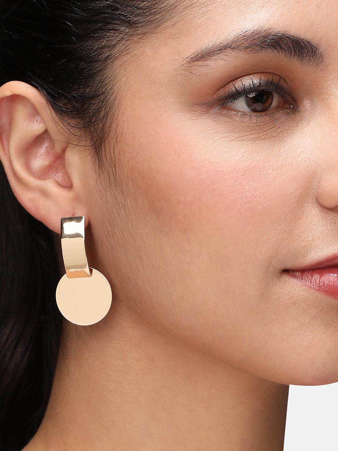 Gold-Plated Geometric Shaped Drop Earrings