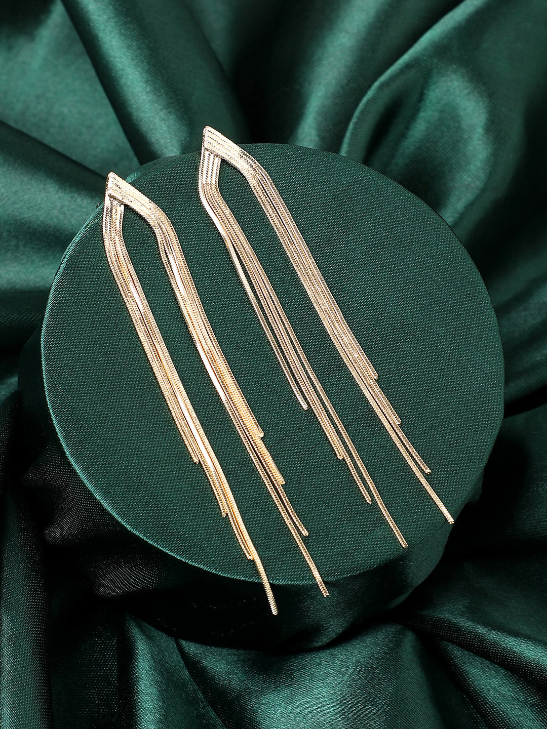 Gold-Plated Dangling Drop Earrings