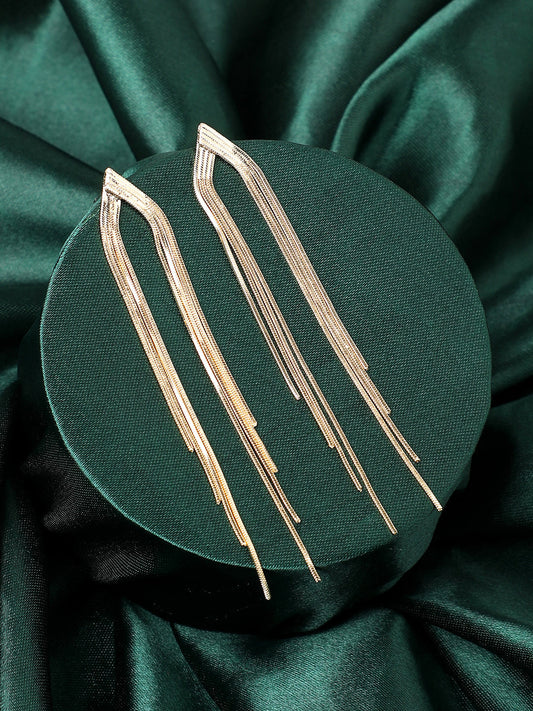 Gold-Plated Dangling Drop Earrings