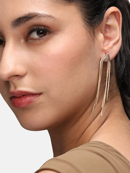Gold-Plated Dangling Drop Earrings