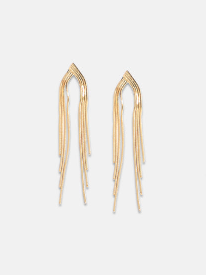 Gold-Plated Dangling Drop Earrings