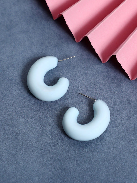 Double Sided Contemporary Half Hoop Earrings