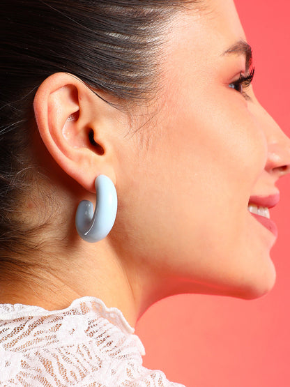Double Sided Contemporary Half Hoop Earrings