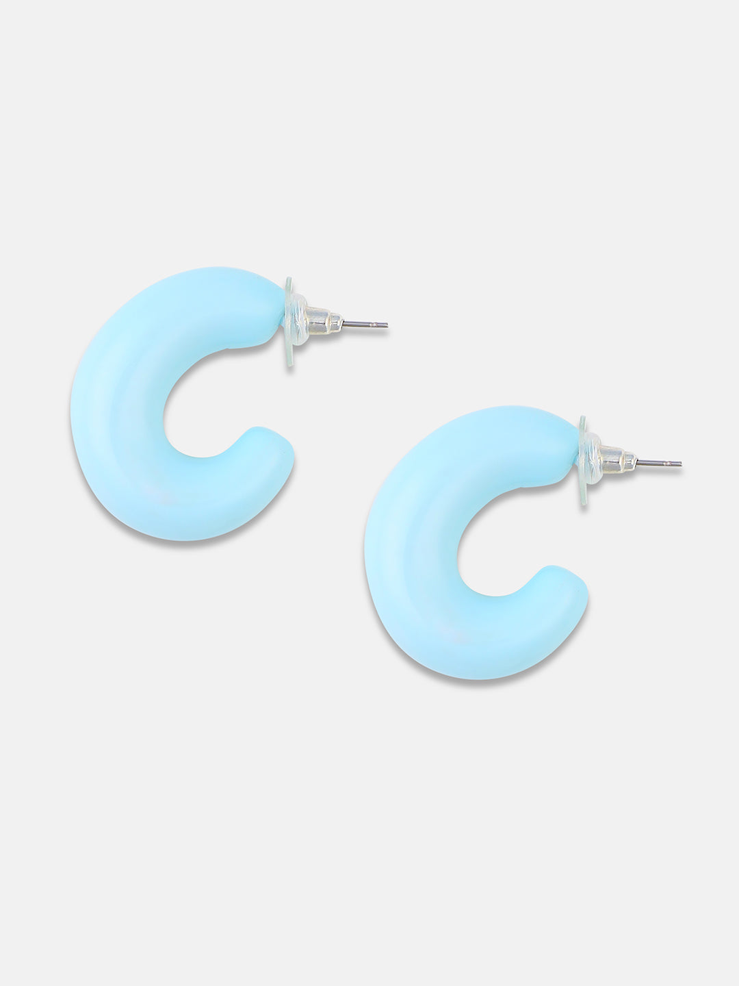 Double Sided Contemporary Half Hoop Earrings
