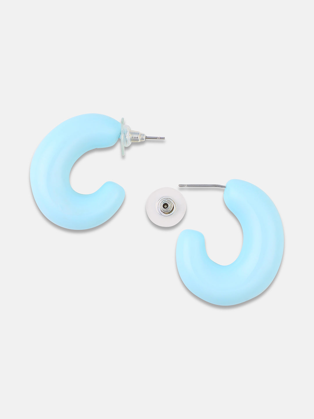 Double Sided Contemporary Half Hoop Earrings