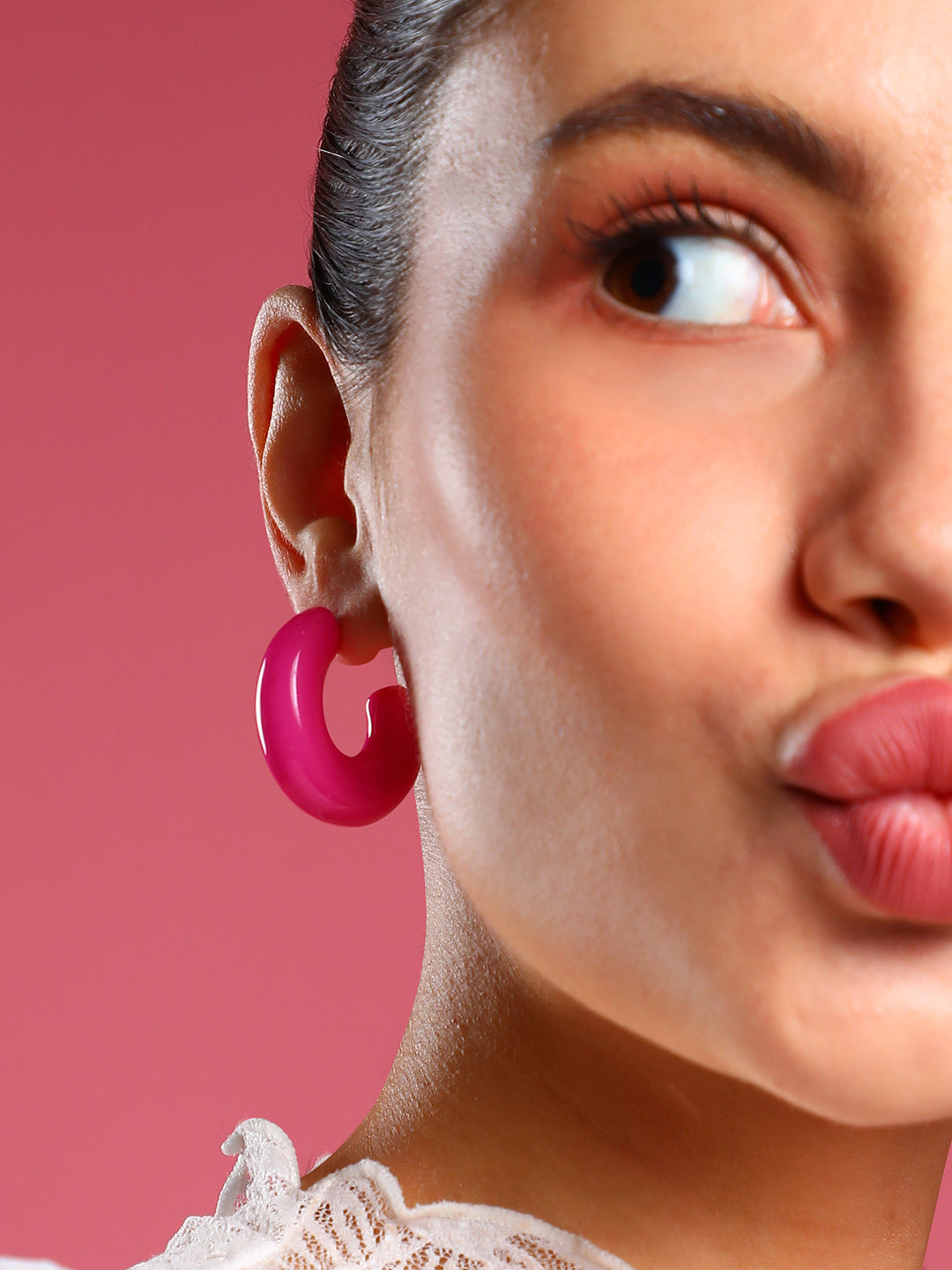 Chandelier Contemporary Half Hoop Earrings