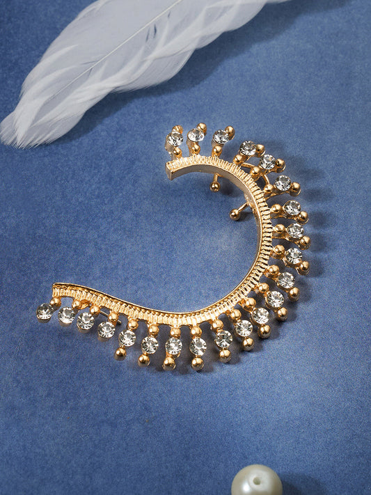 Gold-Plated Contemporary Artificial Stones Drop Earrings
