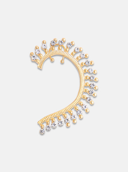Gold-Plated Contemporary Artificial Stones Drop Earrings