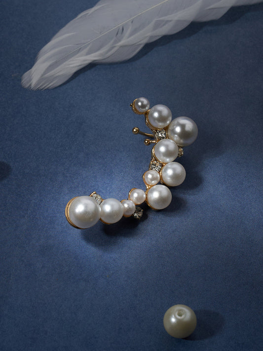 The Pearl Cuff Earring Cuff Earrings - Pearl White-SOHIER8825