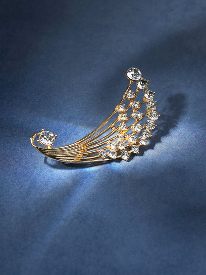 Gold-Plated Contemporary Artificial Stones Ear Cuff Earrings