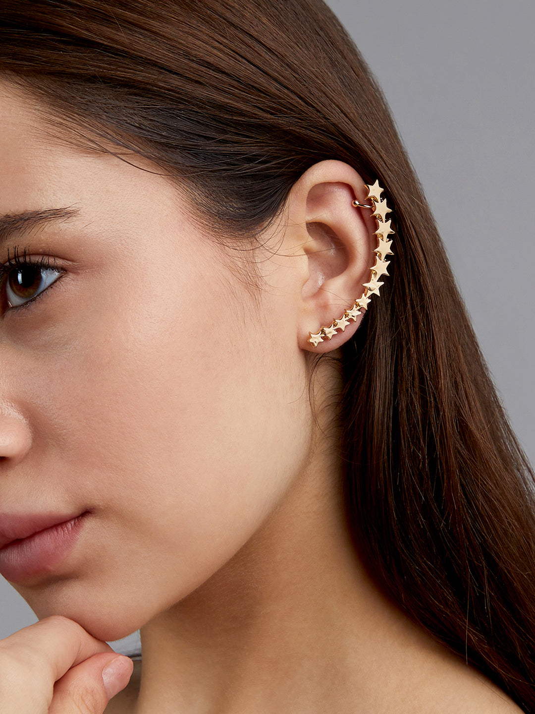 Gold-Plated Contemporary Studded Earrings