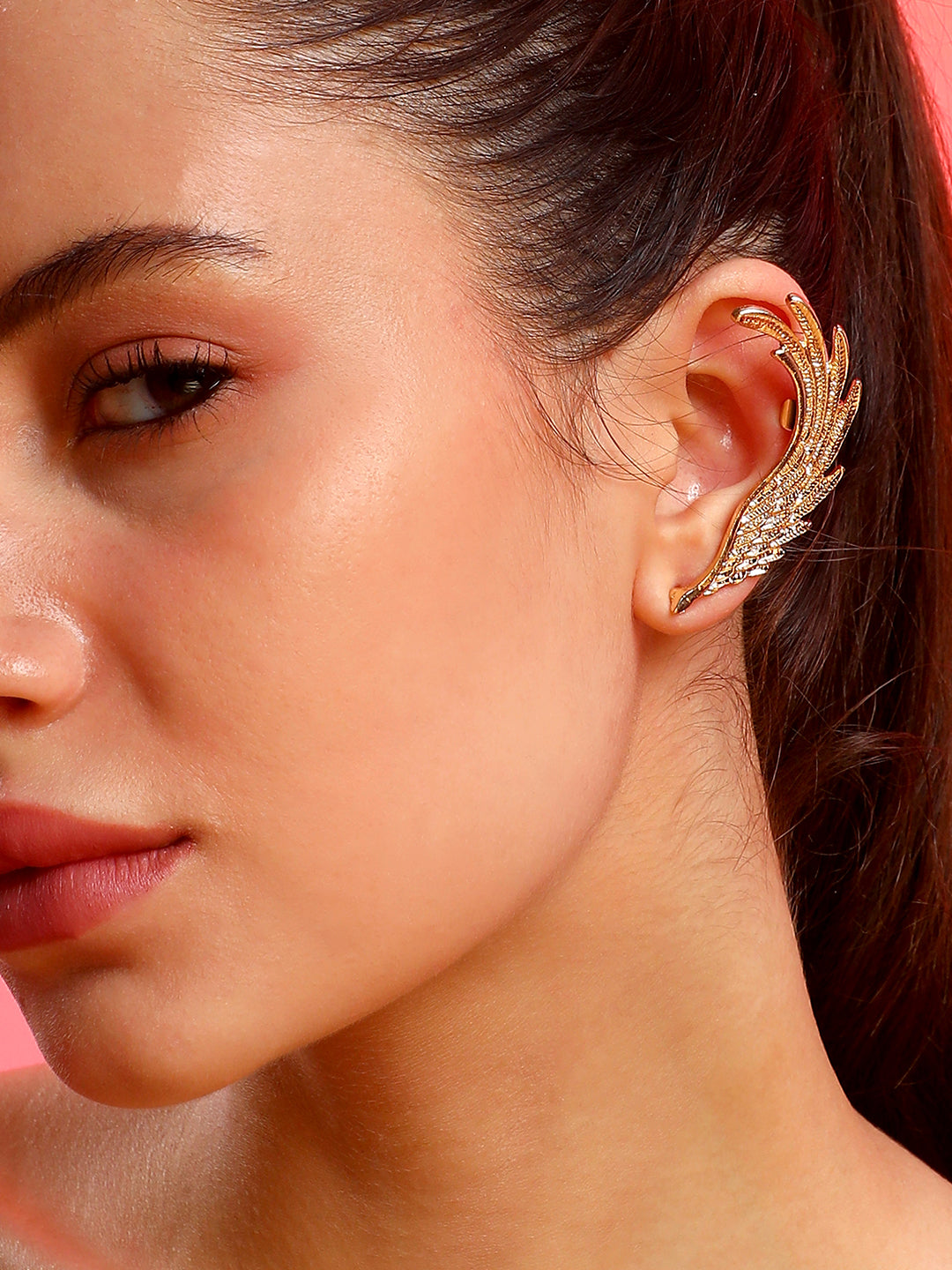 Gold-Plated Contemporary Clip On Ear Cuff Earrings