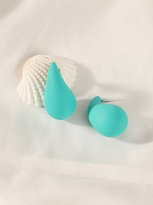 The Teardrop  Drop Earrings - Turquoise Blue-SOHIER8834