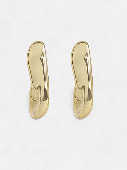 The Dented Swirl Hoop Earrings - California Gold-SOHIER8835