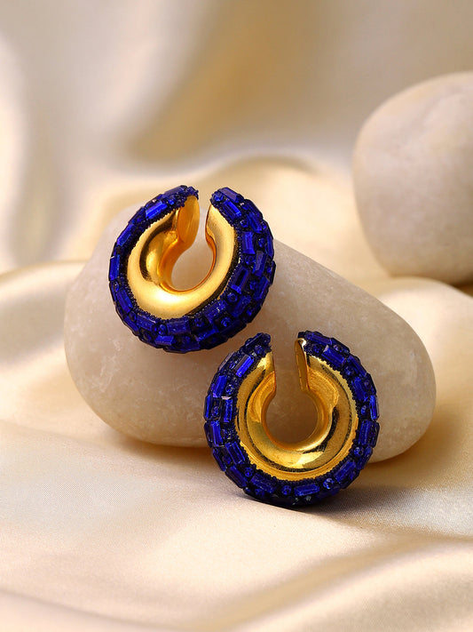 Women's The Mirror Cuff Earrings - Navy Blue