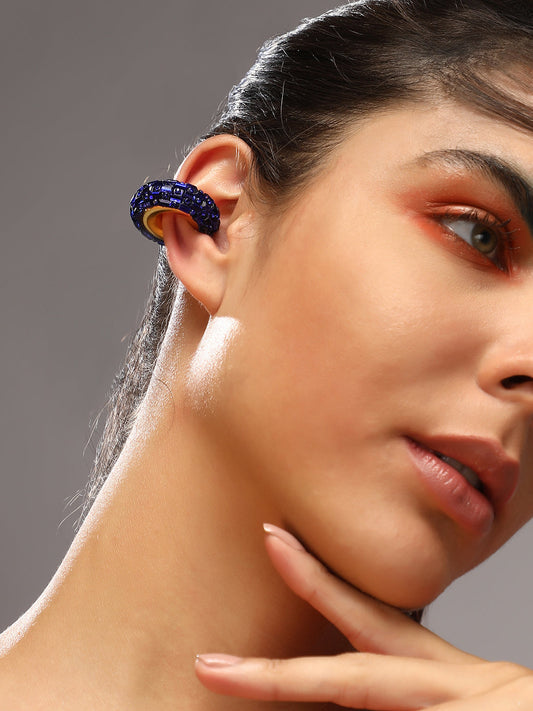 Women's The Mirror Cuff Earrings - Navy Blue