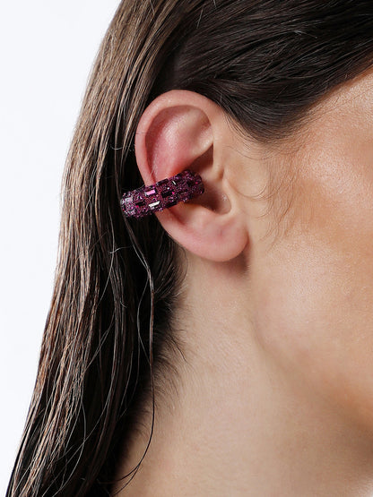The Mirror Cuff Earrings - Plum Purple-SOHIER8837