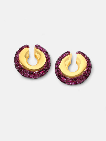 The Mirror Cuff Earrings - Plum Purple-SOHIER8837