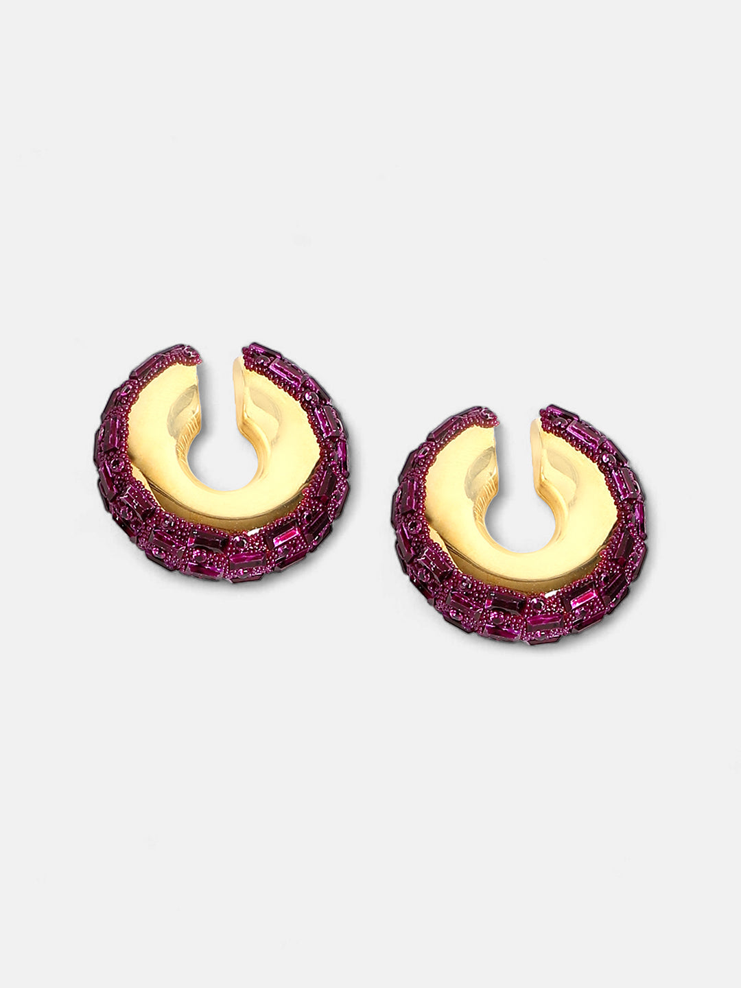 The Mirror Cuff Earrings - Plum Purple-SOHIER8837