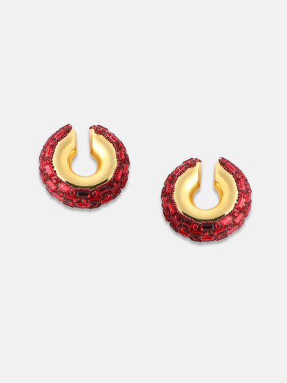 Women's The Mirror Cuff Earrings - Crimson Red