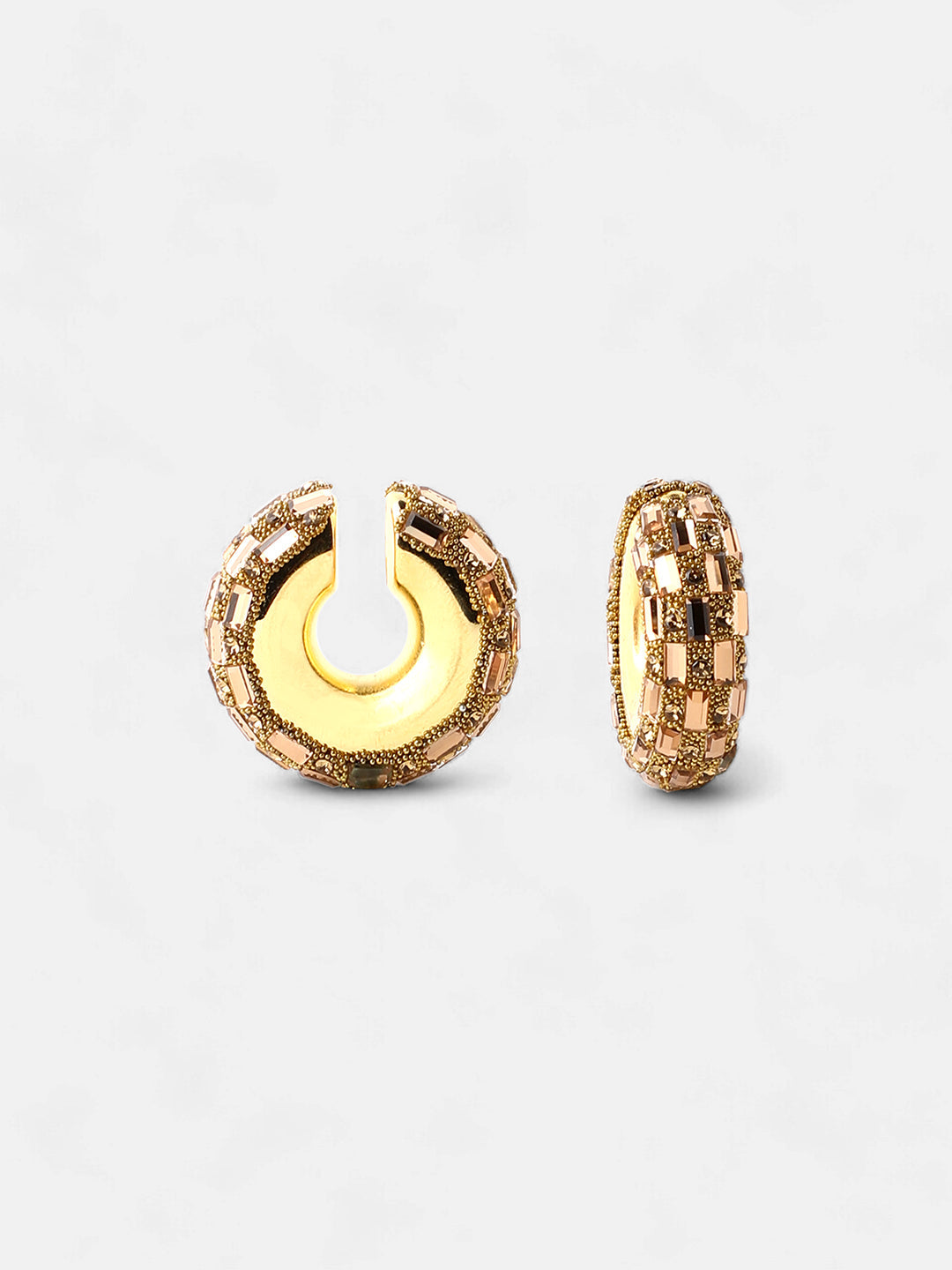 The Mirror Cuff Earrings - Antique Gold-SOHIER8841