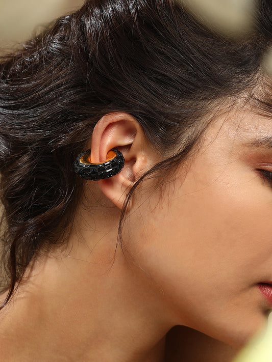 Women's The Mirror Cuff Earrings - Onyx Black