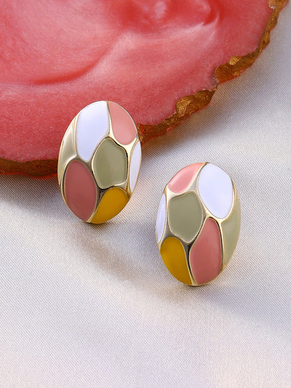 Women's The Python Stud Earrings - Blush Pink:Pistachio Green