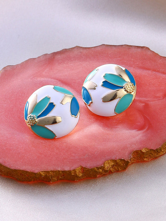 Women's The Wild Flower Stud Earrings - Indigo Blue:Sky Blue