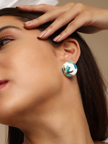 Women's The Wild Flower Stud Earrings - Indigo Blue:Sky Blue