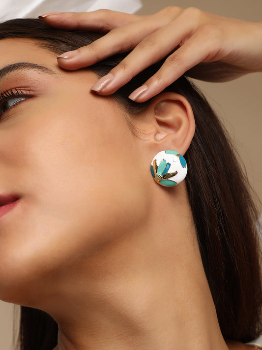 Women's The Wild Flower Stud Earrings - Indigo Blue:Sky Blue