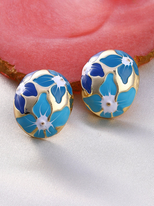 Women's The Magnolia Stud Earrings - Indigo Blue:Sky Blue