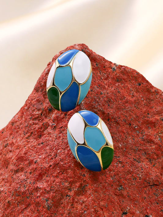 Women's The Python Stud Earrings - Indigo Blue:Sky Blue