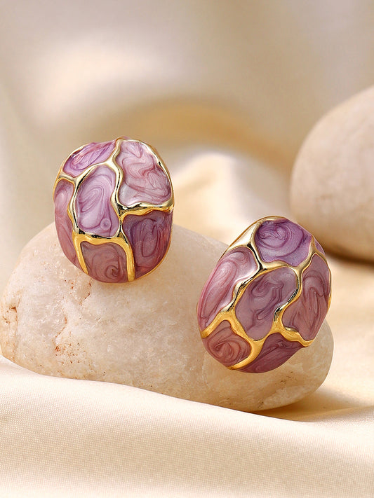 Women's The Veined Stud Earrings - Lavender