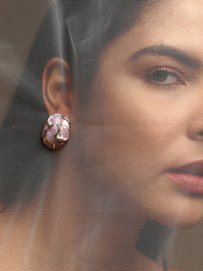 Women's The Veined Stud Earrings - Lavender