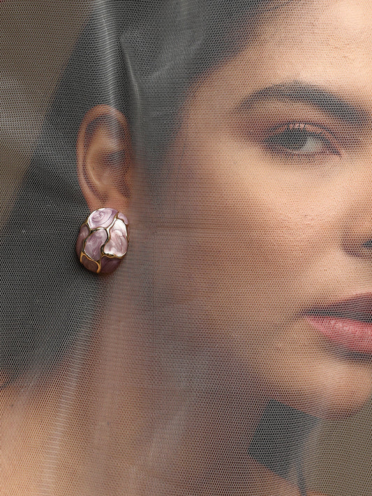 Women's The Veined Stud Earrings - Lavender