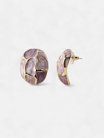 Women's The Veined Stud Earrings - Lavender