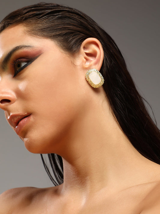 Women's The Celeste Stud Earrings - Pearl White