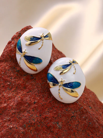 Women's The Dragonfly Stud Earrings - Royal Blue