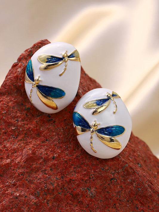 Women's The Dragonfly Stud Earrings - Royal Blue