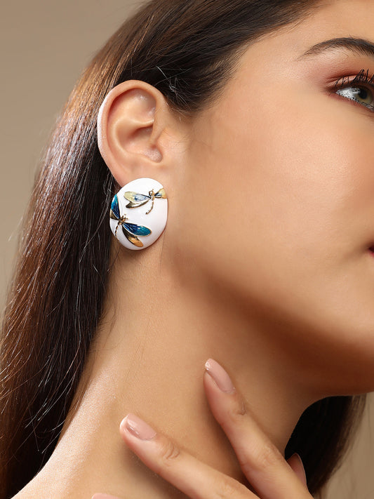 Women's The Dragonfly Stud Earrings - Royal Blue