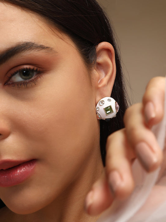 Women's The Cora Stud Earrings - Chalk White