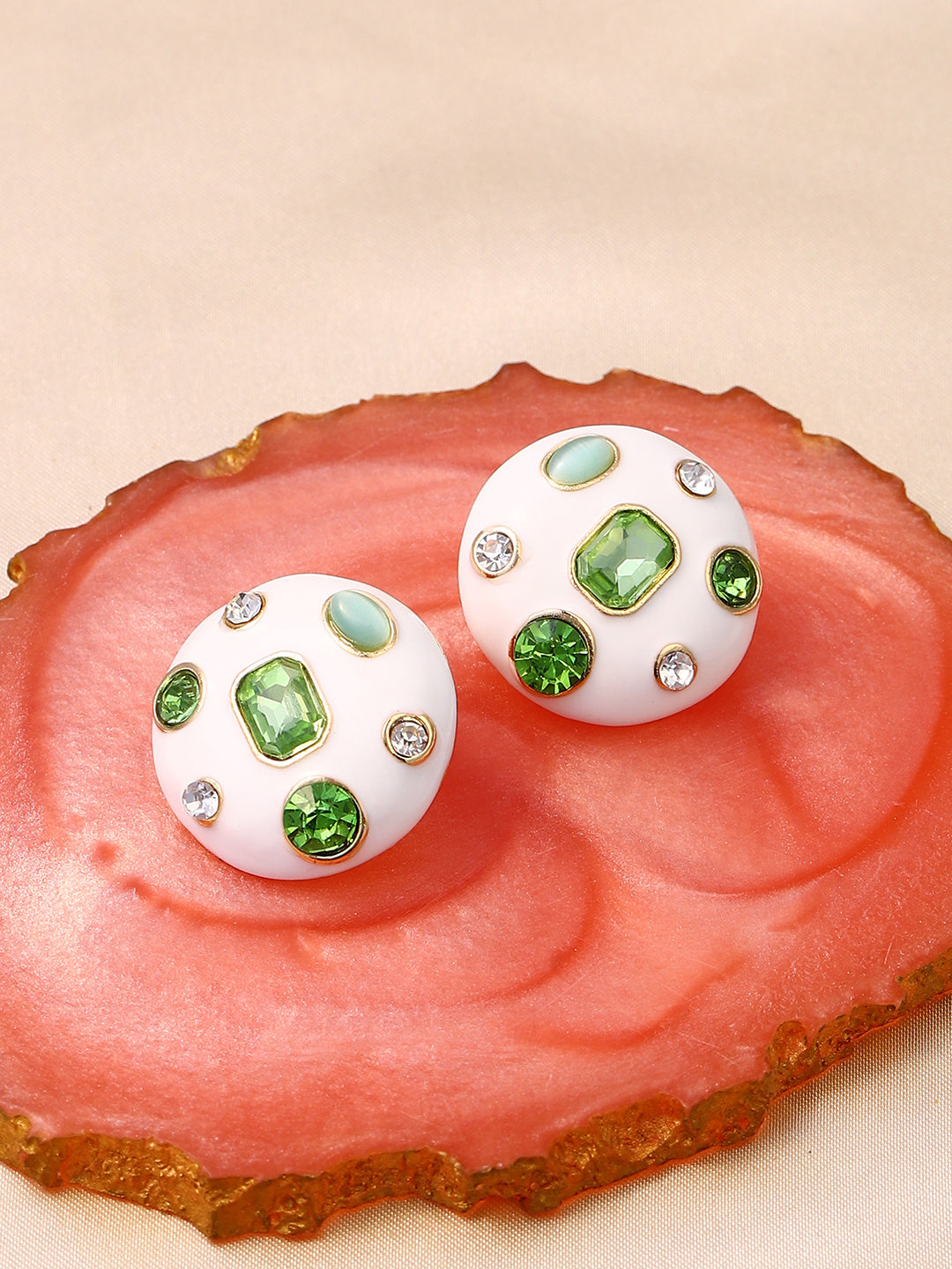 Women's The Duchess Stud Earrings - Pistachio Green
