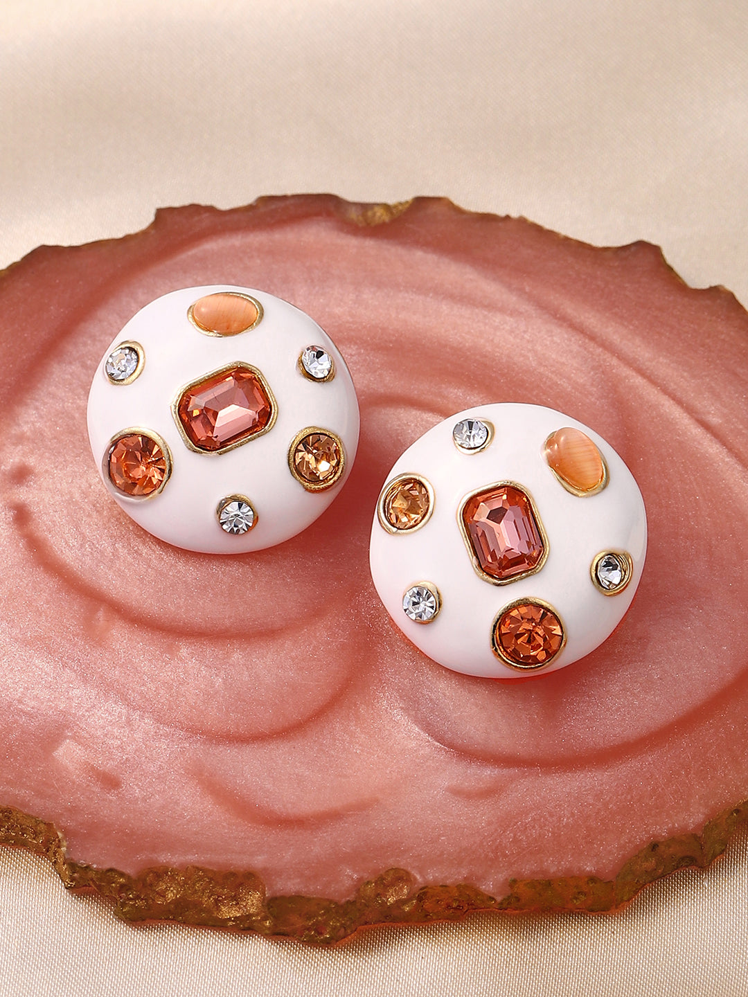 Women's The Duchess Stud Earrings - Nude Pink