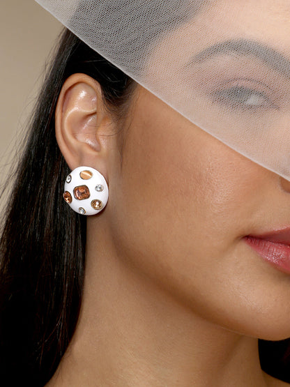 Women's The Duchess Stud Earrings - Nude Pink