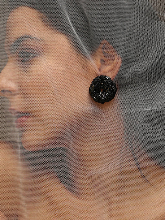 Women's The Nodum Stud Earrings - Onyx Black
